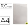 FUNDA PROTECTORA SARO CORTE OBLICUO DIN A4 SIN TALADROS PVC 100 MICRAS