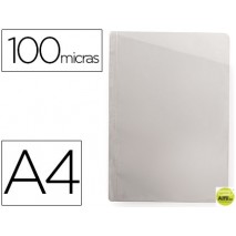 FUNDA PROTECTORA SARO CORTE OBLICUO DIN A4 SIN TALADROS PVC 100 MICRAS