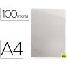 FUNDA PROTECTORA SARO CORTE OBLICUO DIN A4 SIN TALADROS PVC 100 MICRAS