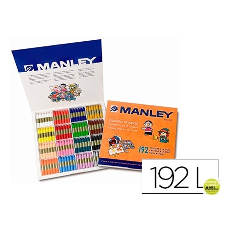 LAPICES CERA MANLEY CAJA DE 192 UNIDADES 16 COLORES SURTIDOS