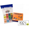 LAPICES CERA MANLEY CAJA DE 192 UNIDADES 16 COLORES SURTIDOS