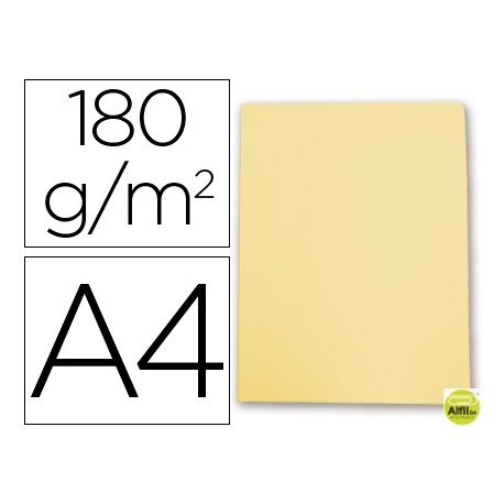 SUBCARPETA CARTULINA GIO DIN A4 AMARILLO PASTEL 180 G/M2