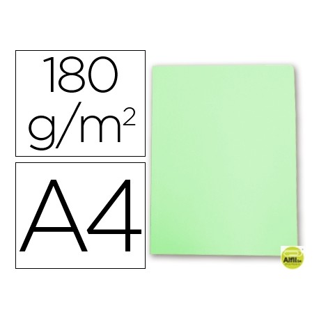 SUBCARPETA CARTULINA GIO DIN A4 VERDE PASTEL 180 G/M2