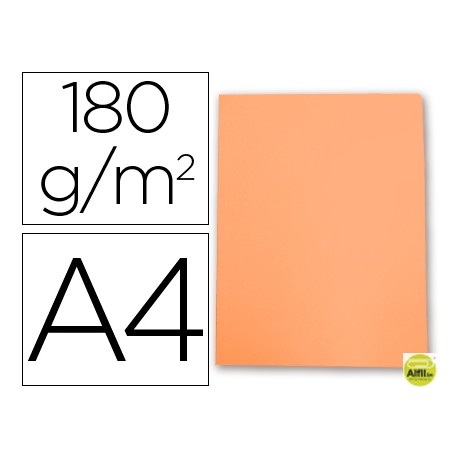 SUBCARPETA CARTULINA GIO DIN A4 NARANJA PASTEL 180 G/M2