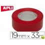 CINTA ADHESIVA APLI 33 MT X 19 MM COLOR ROJO