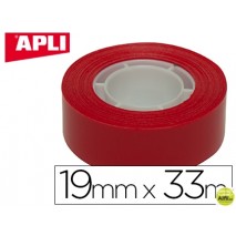 CINTA ADHESIVA APLI 33 MT X 19 MM COLOR ROJO