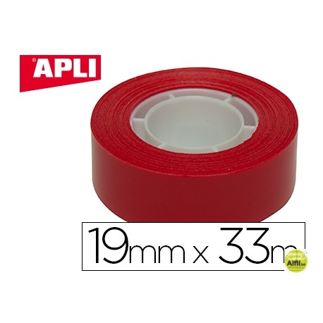 CINTA ADHESIVA APLI 33 MT X 19 MM COLOR ROJO
