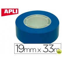 CINTA ADHESIVA APLI 33 MT X 19 MM COLOR AZUL