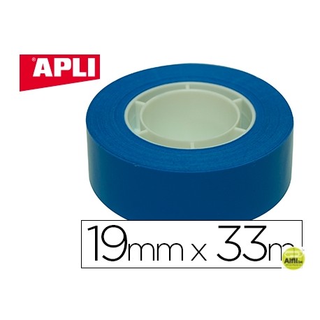 CINTA ADHESIVA APLI 33 MT X 19 MM COLOR AZUL