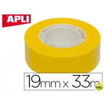 CINTA ADHESIVA APLI 33 MT X 19 MM COLOR AMARILLO