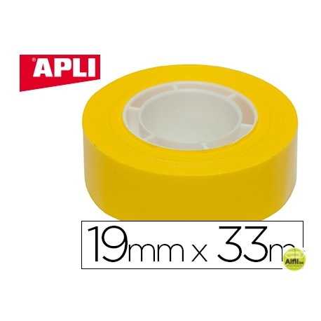 CINTA ADHESIVA APLI 33 MT X 19 MM COLOR AMARILLO