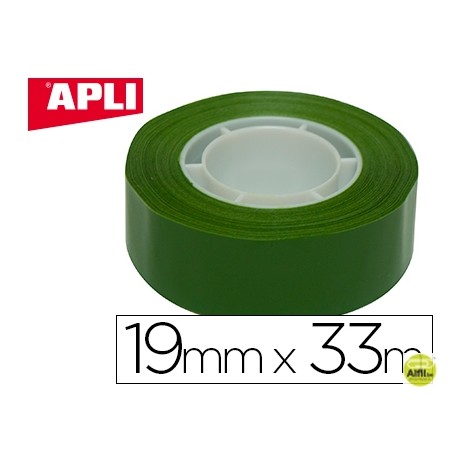 CINTA ADHESIVA APLI 33 MT X 19 MM COLOR VERDE