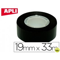 CINTA ADHESIVA APLI 33 MT X 19 MM COLOR NEGRO
