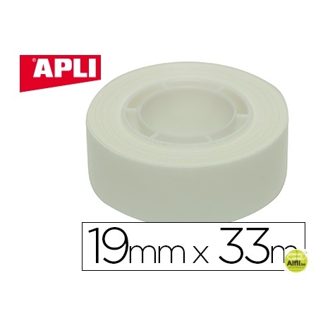 CINTA ADHESIVA APLI 33 MT X 19 MM COLOR BLANCO