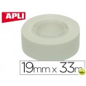 CINTA ADHESIVA APLI 33 MT X 19 MM COLOR BLANCO