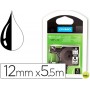 CINTA DYMO NEGRO BLANCO 12MM X 5,5 MT D1 POLYESTER ADHESIVO PERMANENTE