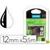 CINTA DYMO NEGRO BLANCO 12MM X 5,5 MT D1 POLYESTER ADHESIVO PERMANENTE