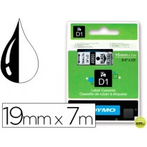 CINTA DYMO NEGRO TRANSPARENTE 19MM X 7 MT D1
