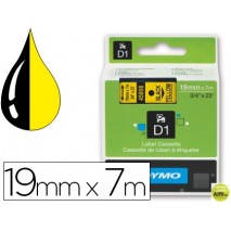 CINTA DYMO NEGRO AMARILLO 19MM X 7 MT D1