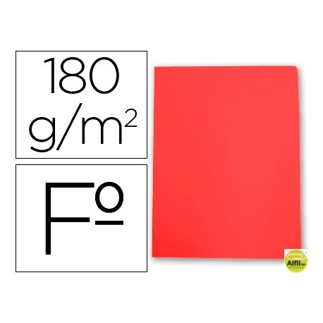 SUBCARPETAS CARTULINA GIO FOLIO ROJO PASTEL 180 G/M2