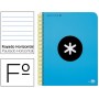 BLOC ESPIRAL LIDERPAPEL FOLIO ANTARTIK TAPA EXTRADURA 80 H 100G HORIZONTAL CON MARGEN COLOR AZUL