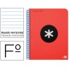 BLOC ESPIRAL LIDERPAPEL FOLIO ANTARTIK TAPA EXTRADURA 80 H 100G HORIZONTAL CON MARGEN COLOR ROJO