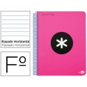 BLOC ESPIRAL LIDERPAPEL FOLIO ANTARTIK TAPA EXTRADURA 80 H 100G HORIZONTAL CON MARGEN COLOR ROSA FLU