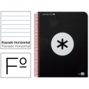 BLOC ESPIRAL LIDERPAPEL FOLIO ANTARTIK TAPA EXTRADURA 80 H 100G HORIZONTAL CON MARGEN COLOR NEGRO