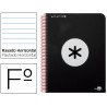 BLOC ESPIRAL LIDERPAPEL FOLIO ANTARTIK TAPA EXTRADURA 80 H 100G HORIZONTAL CON MARGEN COLOR NEGRO