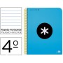 BLOC ESPIRAL LIDERPAPEL CUARTO ANTARTIK TAPA EXTRADURA80 H 100G HORIZONTAL CON MARGEN COLOR AZUL