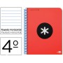 BLOC ESPIRAL LIDERPAPEL CUARTO ANTARTIK TAPA EXTRADURA80 H 100G HORIZONTAL CON MARGEN COLOR ROJO