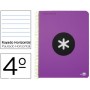 BLOC ESPIRAL LIDERPAPEL CUARTO ANTARTIK TAPA EXTRADURA80 H 100G HORIZONTAL CON MARGEN COLOR VIOLETA