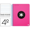 BLOC ESPIRAL LIDERPAPEL CUARTO ANTARTIK TAPA EXTRADURA80 H 100G HORIZONTAL CON MARGEN COLOR ROSA FLU