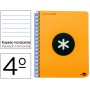BLOC ESPIRAL LIDERPAPEL CUARTO ANTARTIK TAPA EXTRADURA 80 H 100 G HORIZONTAL CON MARGEN COLOR NARANJ