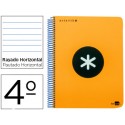BLOC ESPIRAL LIDERPAPEL CUARTO ANTARTIK TAPA EXTRADURA 80 H 100 G HORIZONTAL CON MARGEN COLOR NARANJ