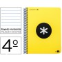 BLOC ESPIRAL LIDERPAPEL CUARTO ANTARTIK TAPA EXTRADURA 80 H 100G HORIZONTAL CON MARGEN COLOR AMARILL