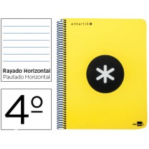 BLOC ESPIRAL LIDERPAPEL CUARTO ANTARTIK TAPA EXTRADURA 80 H 100G HORIZONTAL CON MARGEN COLOR AMARILL