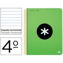 BLOC ESPIRAL LIDERPAPEL CUARTO ANTARTIK TAPA EXTRADURA80 H 100G HORIZONTAL CON MARGEN COLOR VERDE