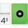 BLOC ESPIRAL LIDERPAPEL CUARTO ANTARTIK TAPA EXTRADURA80 H 100G HORIZONTAL CON MARGEN COLOR VERDE