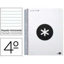 BLOC ESPIRAL LIDERPAPEL CUARTO ANTARTIK TAPA EXTRADURA80 H 100G HORIZONTAL CON MARGEN COLOR BLANCO