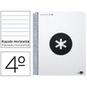 BLOC ESPIRAL LIDERPAPEL CUARTO ANTARTIK TAPA EXTRADURA80 H 100G HORIZONTAL CON MARGEN COLOR BLANCO
