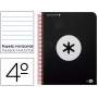 BLOC ESPIRAL LIDERPAPEL CUARTO ANTARTIK TAPA EXTRADURA80 H 100G HORIZONTAL CON MARGEN COLOR NEGRO