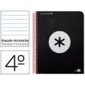 BLOC ESPIRAL LIDERPAPEL CUARTO ANTARTIK TAPA EXTRADURA80 H 100G HORIZONTAL CON MARGEN COLOR NEGRO