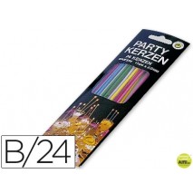 VELAS DE FIESTA 17X2,6CM SET DE 24 UNIDADES