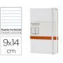 LIBRETA MOLESKINE TAPA DURA RAYADO HORIZONTAL 192 HOJAS COLOR BLANCO CIERRE CON GOMA 90X140 MM