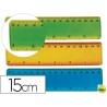 REGLA PLASTICO FLEXIBLE LIDERPAPEL DE 15 CM COLORES SURTIDOS