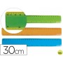 REGLA PLASTICO FLEXIBLE LIDERPAPEL DE 30 CM COLORES SURTIDOS