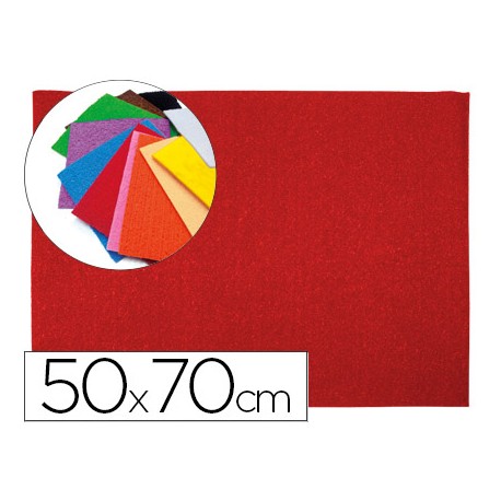 GOMA EVA LIDERPAPEL 50X70CM 60G/M2 ESPESOR 2MM TEXTURA TOALLA ROJO