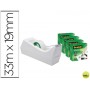 PORTARROLLO SOBREMESA SCOTCH COLOR BLANCO DE 19MM X 33MT INCLUYE 4 ROLLOS DE CINTA MAGIC