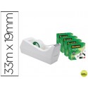 PORTARROLLO SOBREMESA SCOTCH COLOR BLANCO DE 19MM X 33MT INCLUYE 4 ROLLOS DE CINTA MAGIC